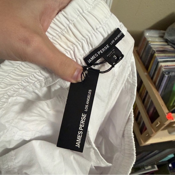 James Perse Crinkled Poplin Pants White Size 3 US Large T2 - Picture 4 of 8